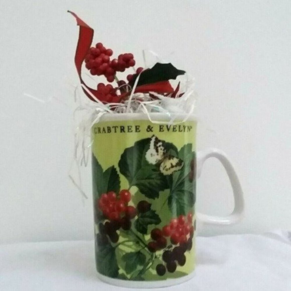 Crabtree & EVELYN Mug Coffee Tea Cup Ceramic Butterfly Christmas Birthday Gift